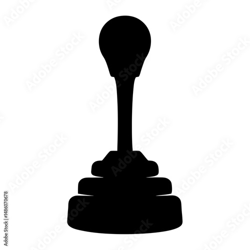 Black silhouette illustration of a car's gear stick and its components