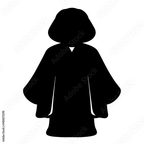 Silhouette of a person with a robe and short hair illustration