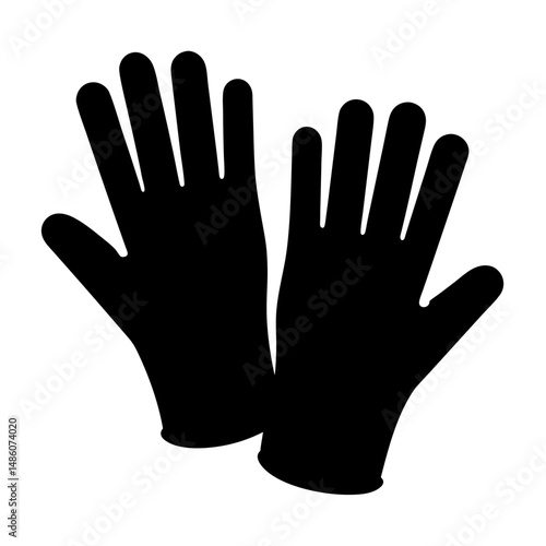Pair of Black Protective Gloves for Safety and Hygiene Procedures