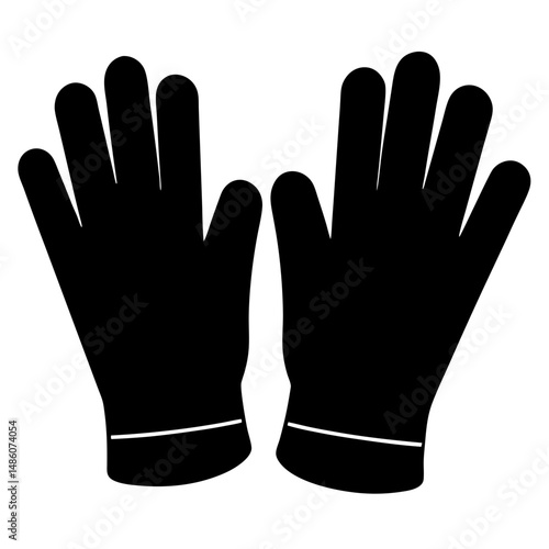 Two black gloves ready for work or safety protection for your hands
