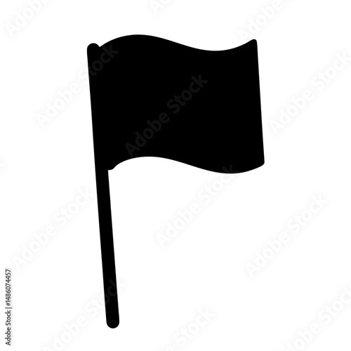 Black Flag Illustration on a White Background with Minimalist Aesthetic