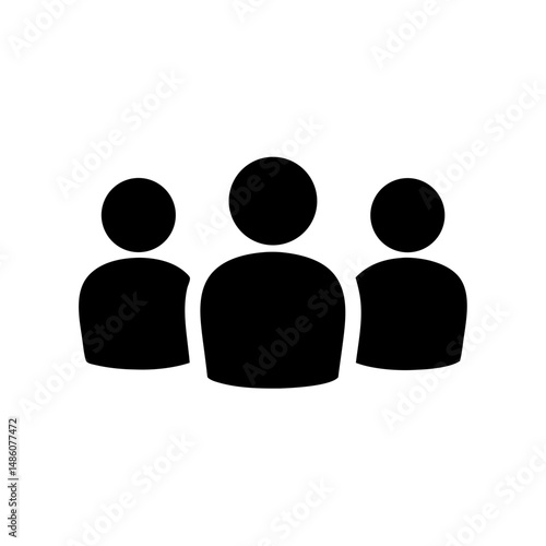 Minimalist illustration of three people standing together for business meeting