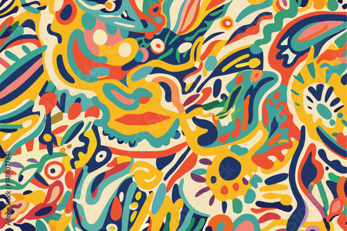 Abstract colorful organic shapes design suitable for various creative projects