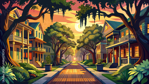 Savannah, Georgia
Quiet streets lined with moss-draped oaks and colonial porches glow beneath the warm hush of evening light.