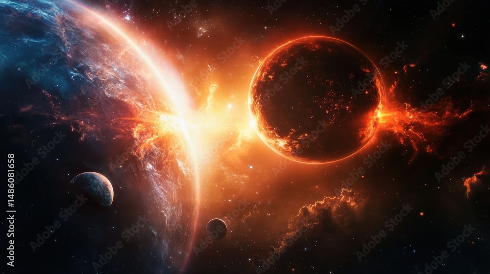 Obraz premium A deep-space gateway opening into a parallel dimension