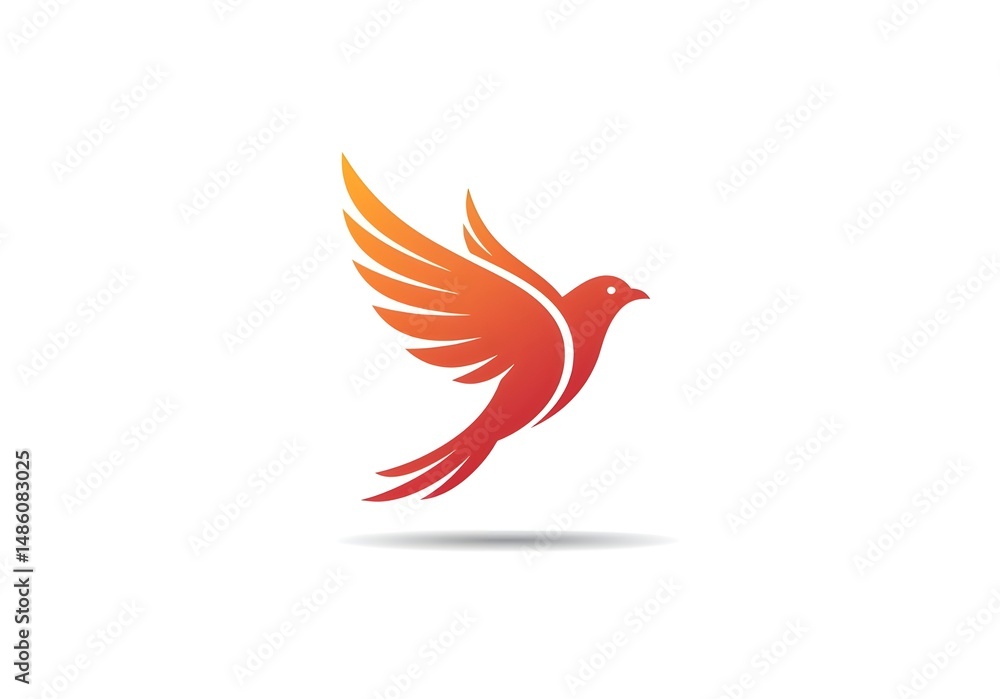 Fototapeta premium Vibrant Flying Bird Logo Design