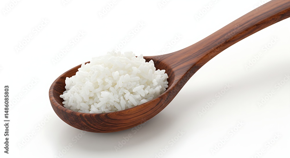 Spoonful of Cooked White Rice A Simple, Delicious Staple Food Spoonful of Cooked White Rice A Simple, Delicious Staple Food