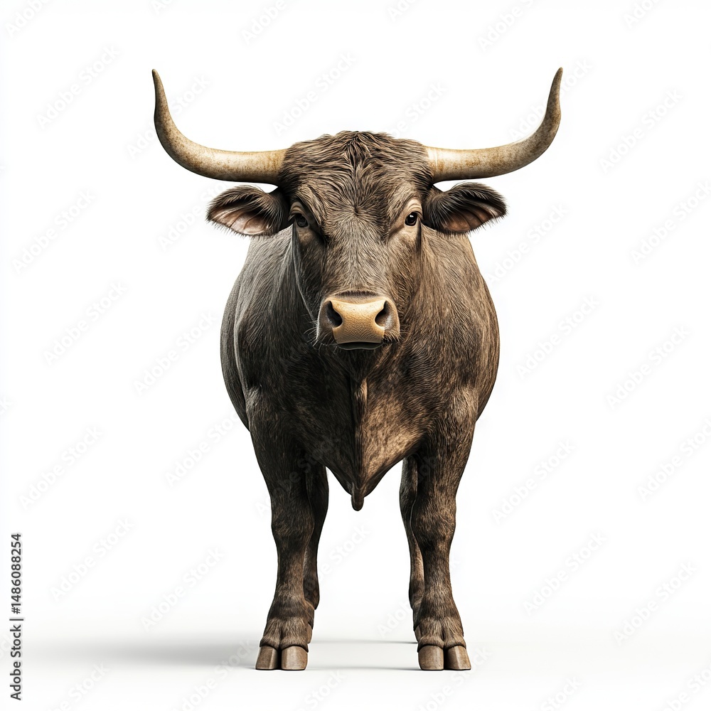 Fototapeta premium Photo of Bull Isolated on white background, high quality