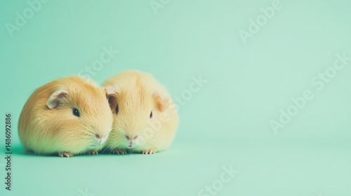 Two guinea pigs close together