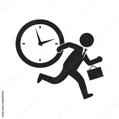 Deadline Pressure Businessman Silhouette Time Crunch