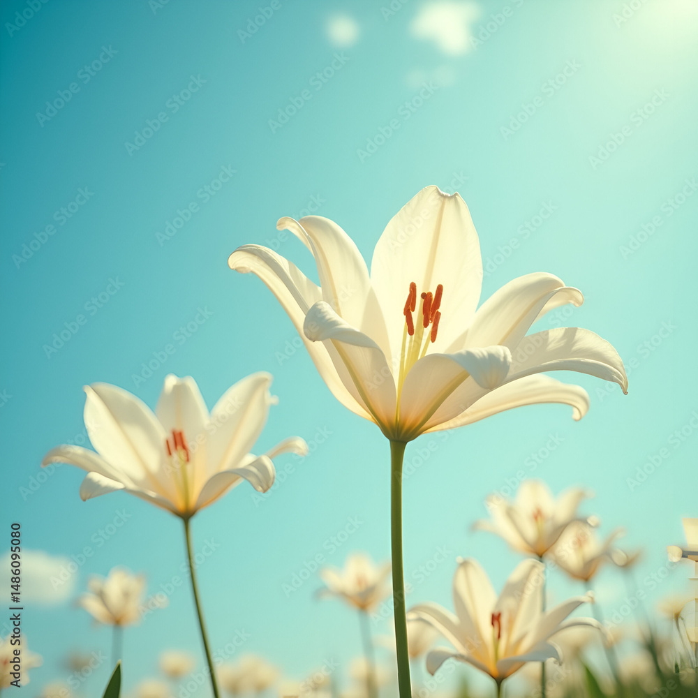 Obraz premium white lilies generative AI