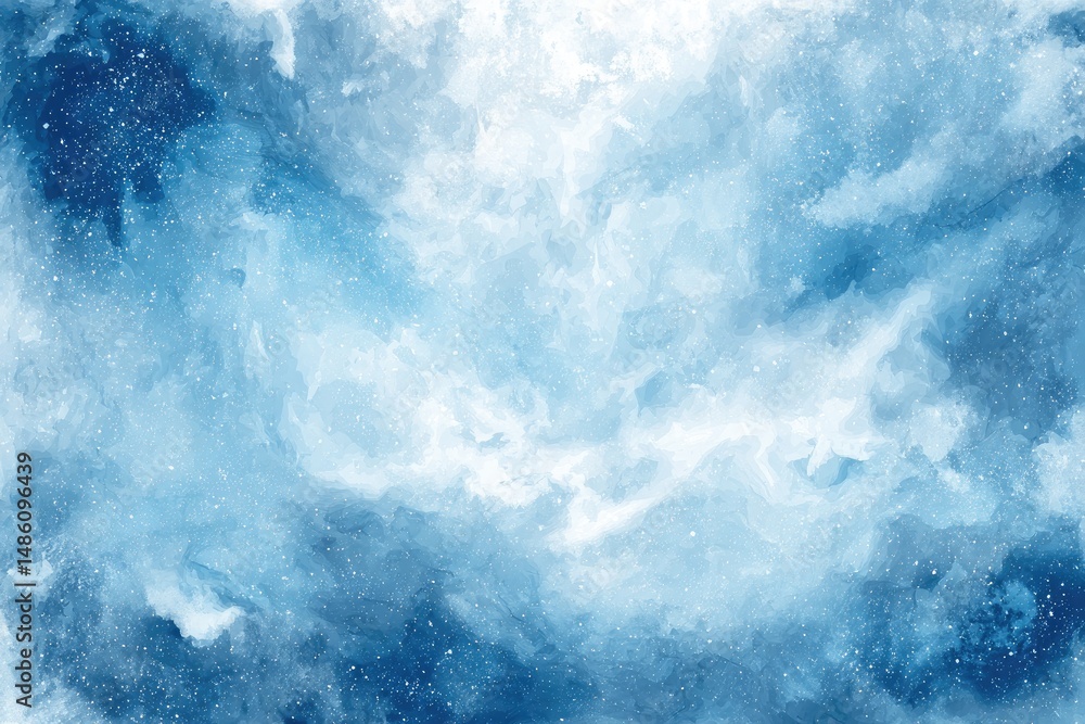 Ethereal Blue and White Abstract Sky Painting Ethereal Blue and White Abstract Sky Painting