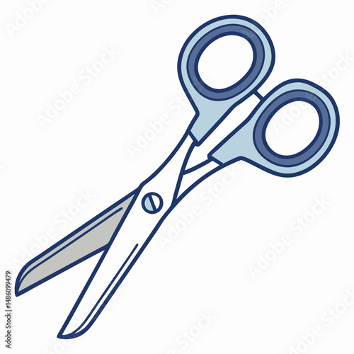 Precision Cutting: A close-up illustration of shiny metal scissors, with their sharp blades poised, ready to make a clean and accurate cut.