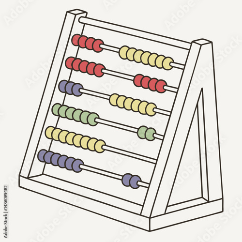Abacus Close-Up: A classic abacus stands at the ready for calculation, offering a timeless tool for learning, arithmetic, and the enduring pursuit of knowledge.