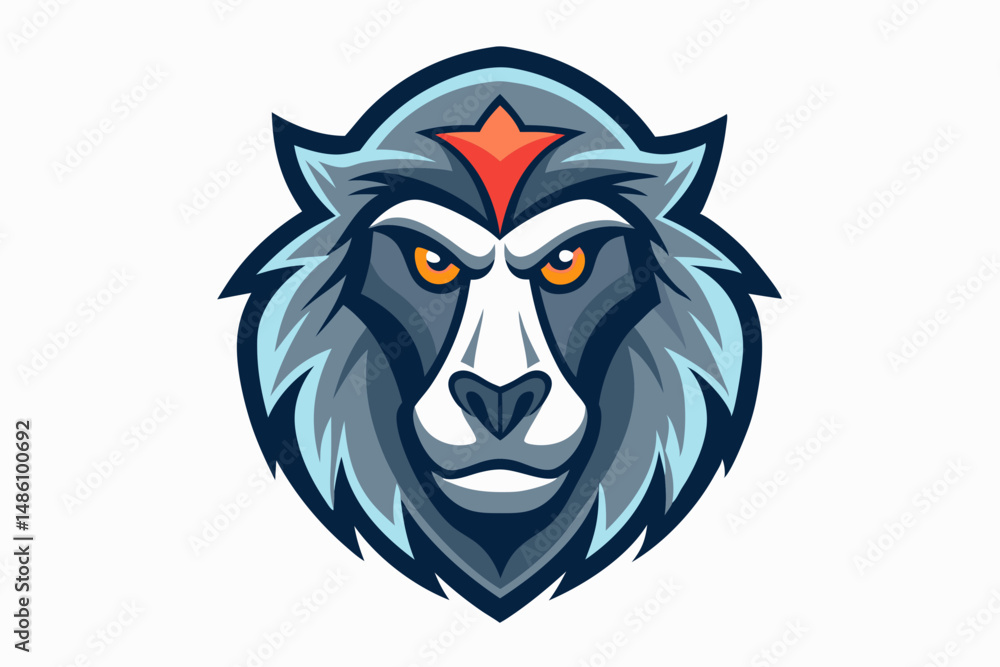 Obraz premium baboon head logo vector on white background