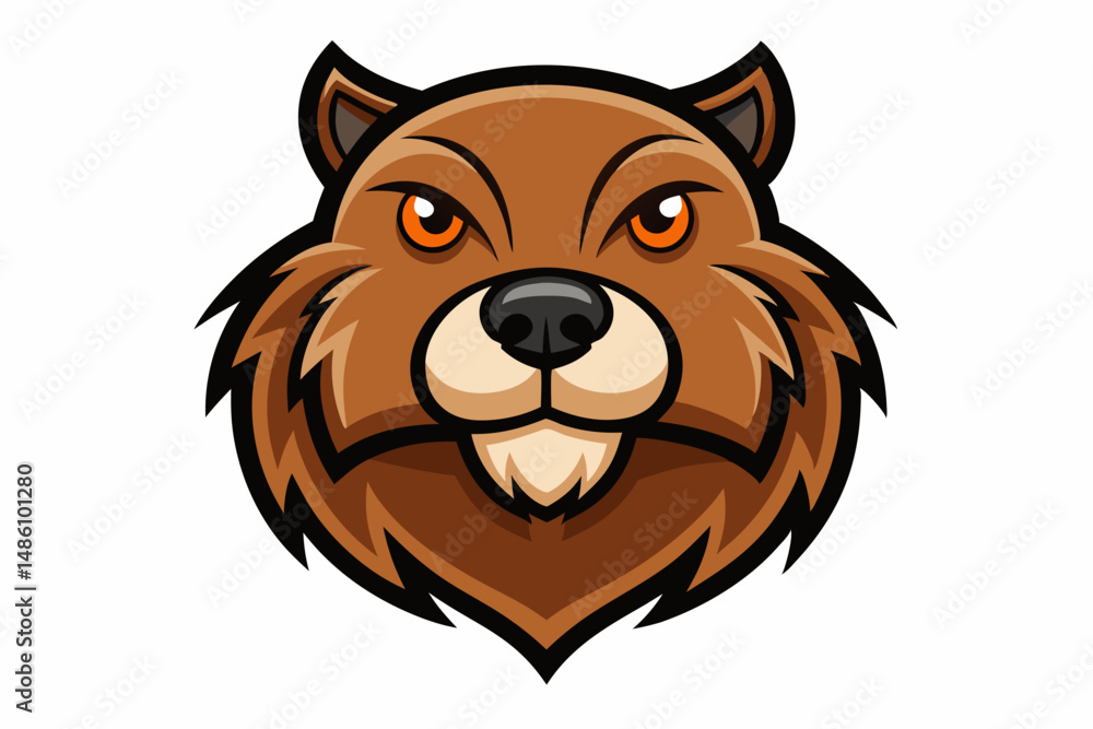 beaver head logo vector on white background beaver head logo vector on white background