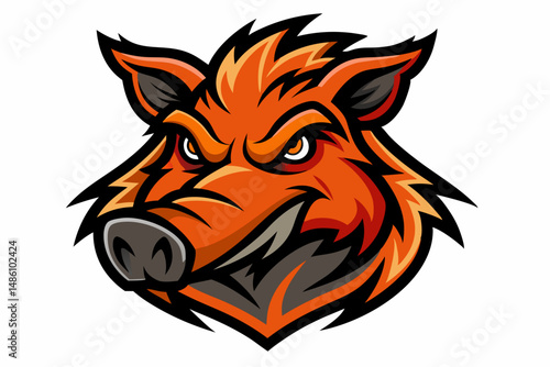boar head logo vector on white background