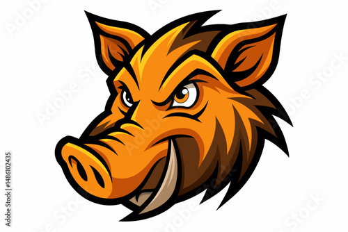 boar head logo vector on white background