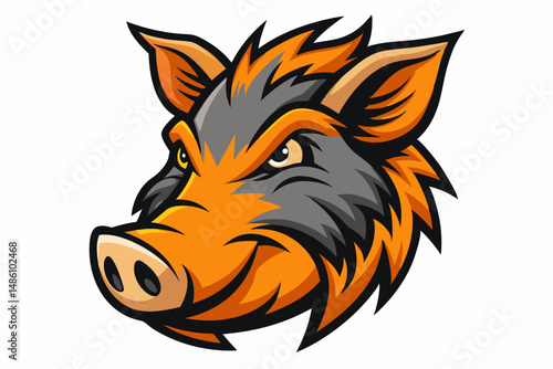 boar head logo vector on white background