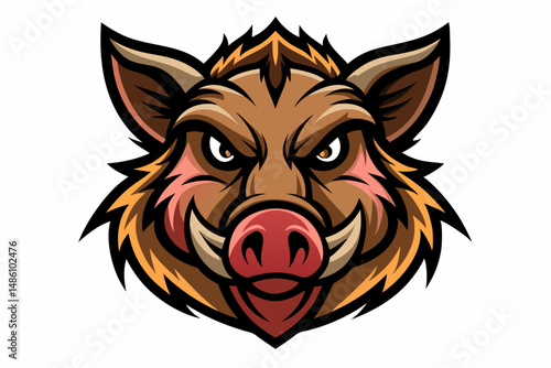 boar head logo vector on white background