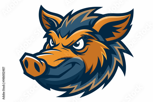 boar head logo vector on white background