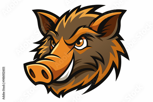 boar head logo vector on white background