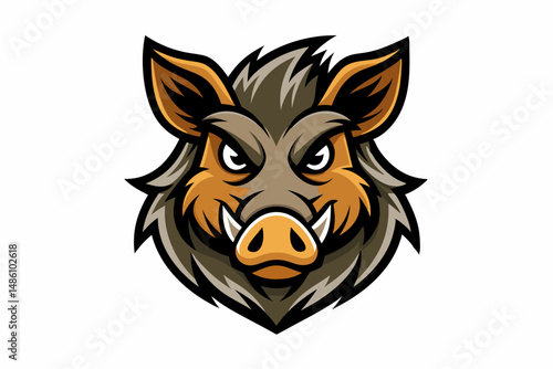 boar head logo vector on white background