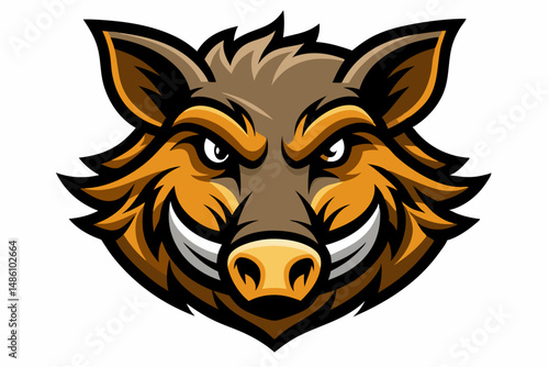 boar head logo vector on white background