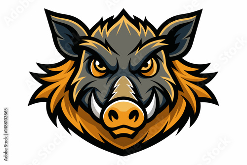 boar head logo vector on white background
