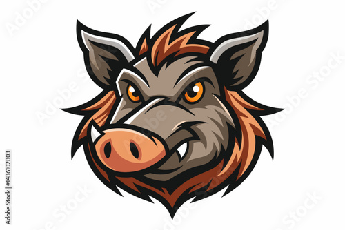 boar head logo vector on white background