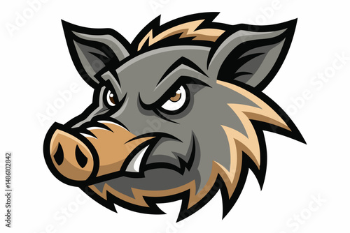 boar head logo vector on white background