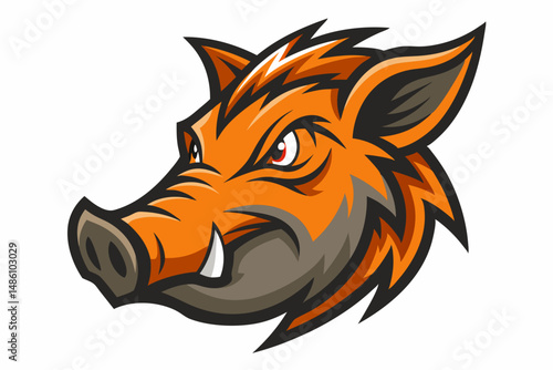boar head logo vector on white background