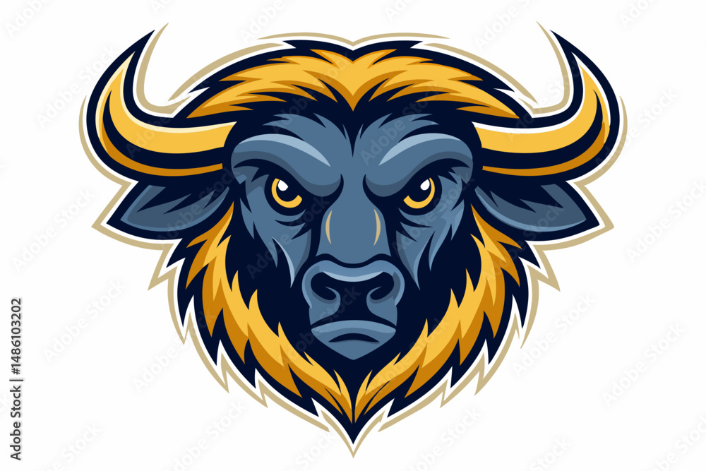 Obraz premium buffalo head logo vector on white background