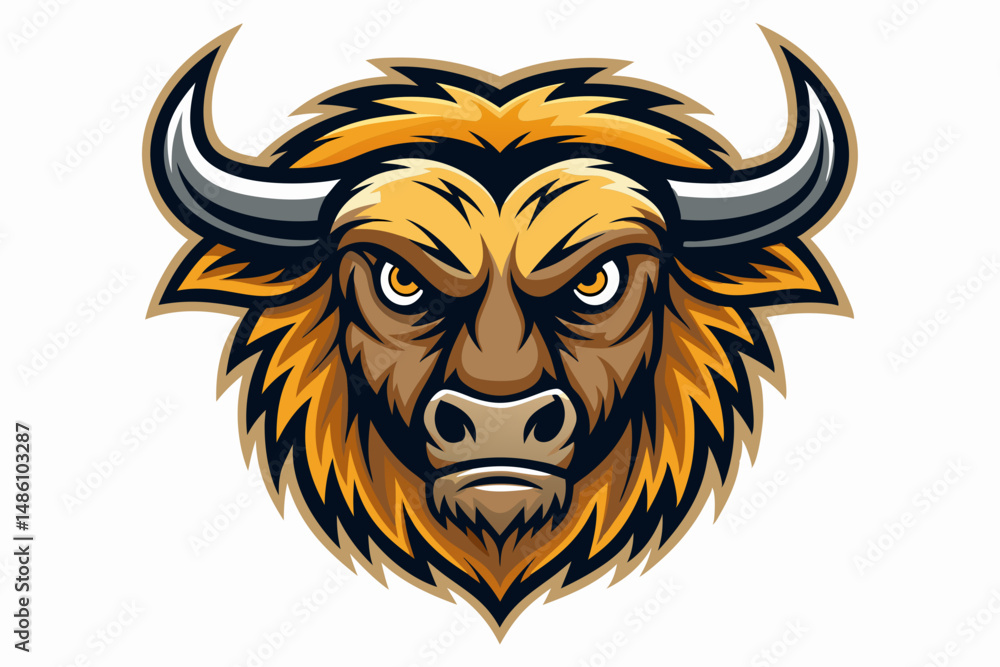 buffalo head logo vector on white background buffalo head logo vector on white background