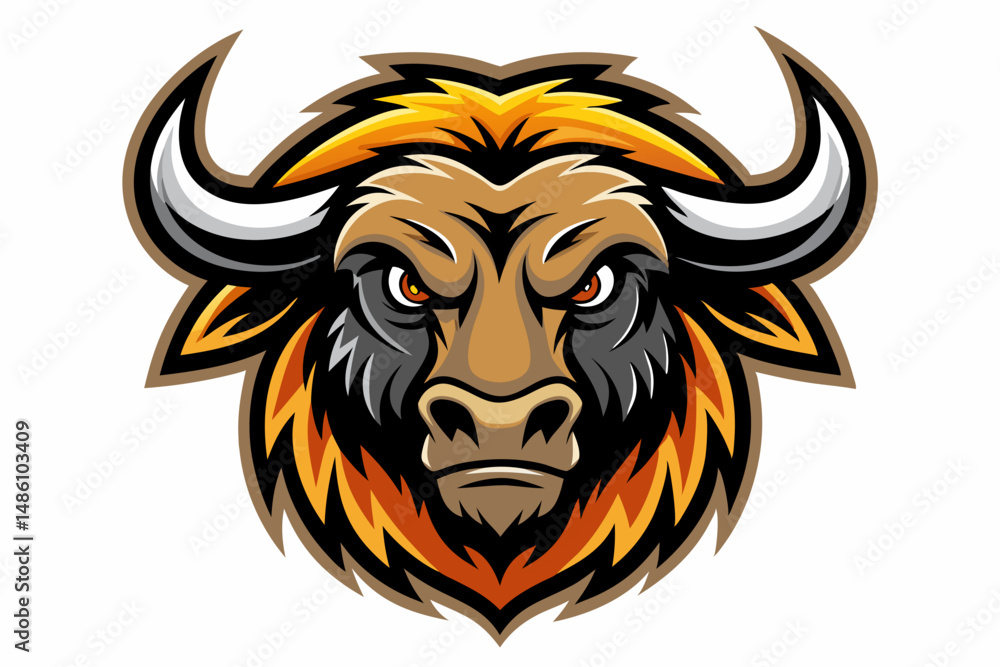 buffalo head logo vector on white background buffalo head logo vector on white background