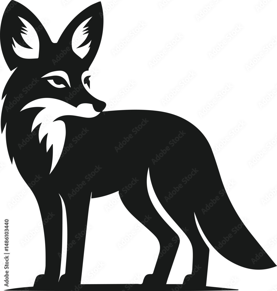 Obraz premium Wild animal silhouette jackal vector