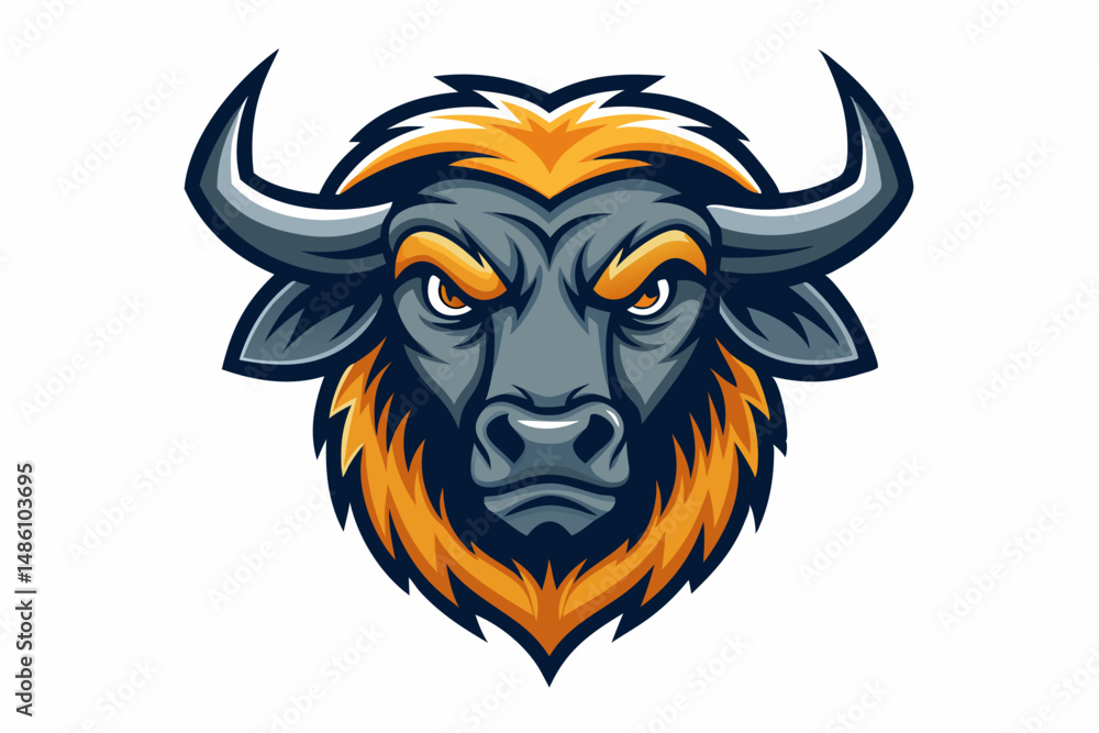 buffalo head logo vector on white background buffalo head logo vector on white background