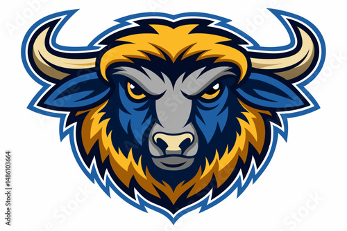 buffalo head logo vector on white background