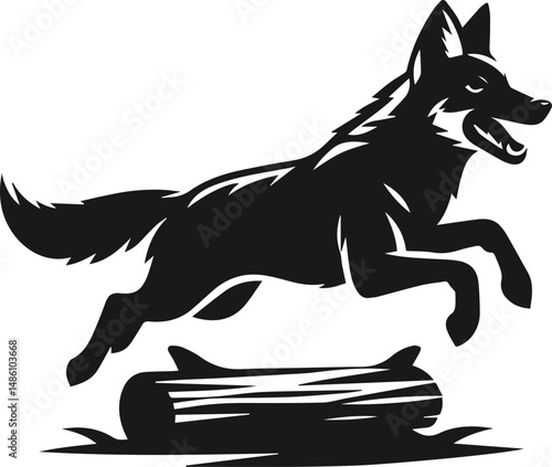 Wild animal silhouette jackal vector