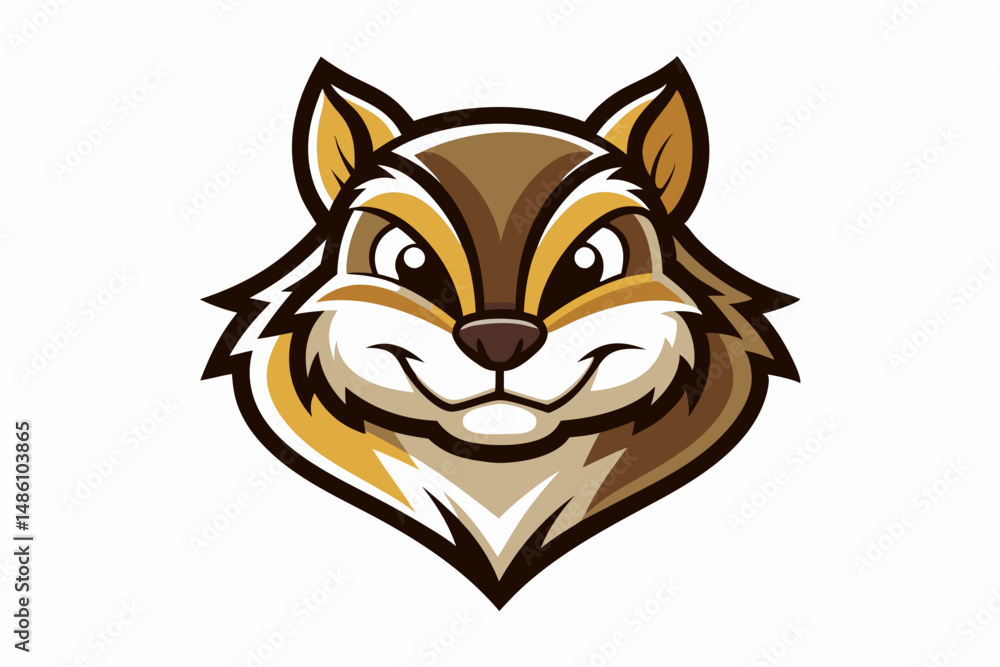 chipmunk head logo silhouette line art vector on white background chipmunk head logo silhouette line art vector on white background