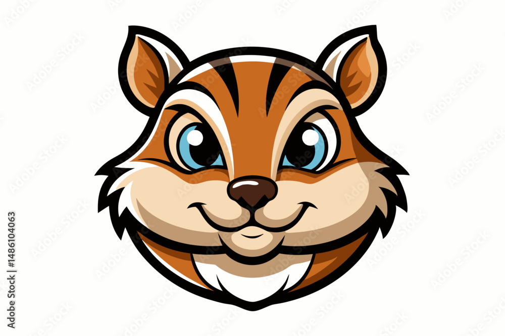 chipmunk head logo silhouette line art vector on white background chipmunk head logo silhouette line art vector on white background