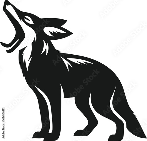 Wild animal silhouette jackal vector
