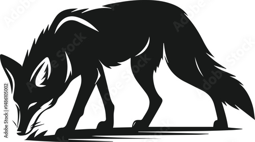 Wild animal silhouette jackal vector