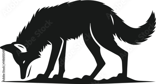 Wild animal silhouette jackal vector