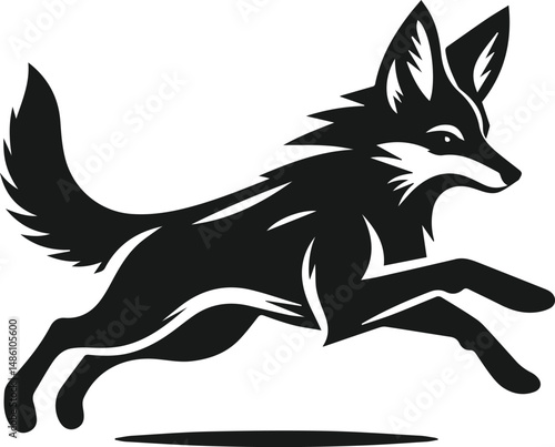Wild animal silhouette jackal vector
