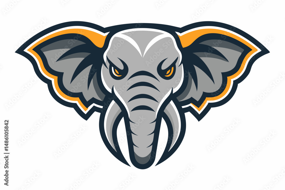 Obraz premium elephant head logo vector on white background