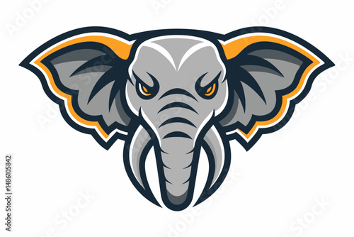 elephant head logo vector on white background