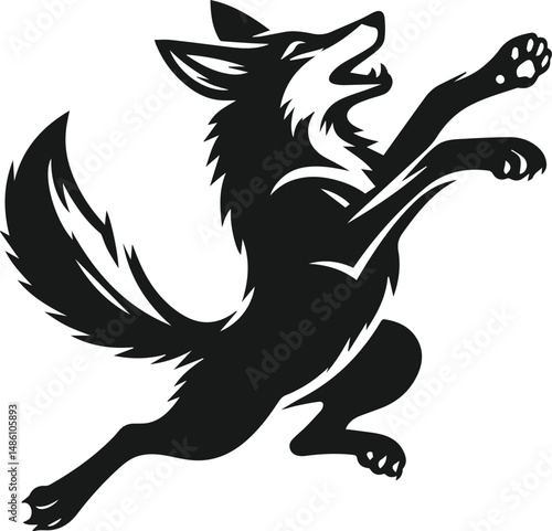 Wild animal silhouette jackal vector