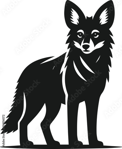 Wild animal silhouette jackal vector