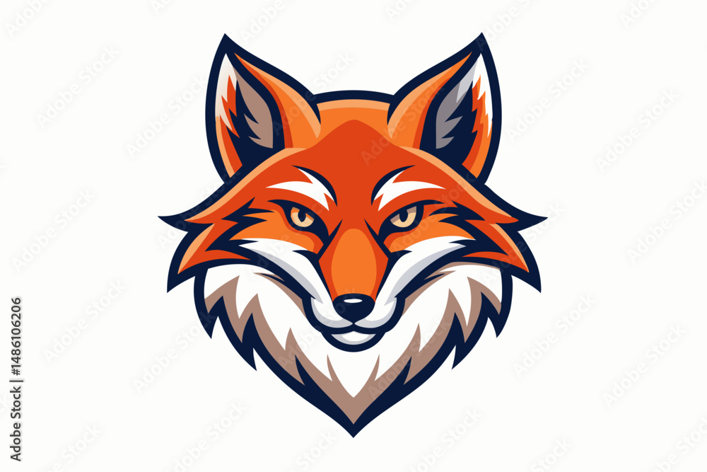 Fototapeta premium fox head logo vector on white background